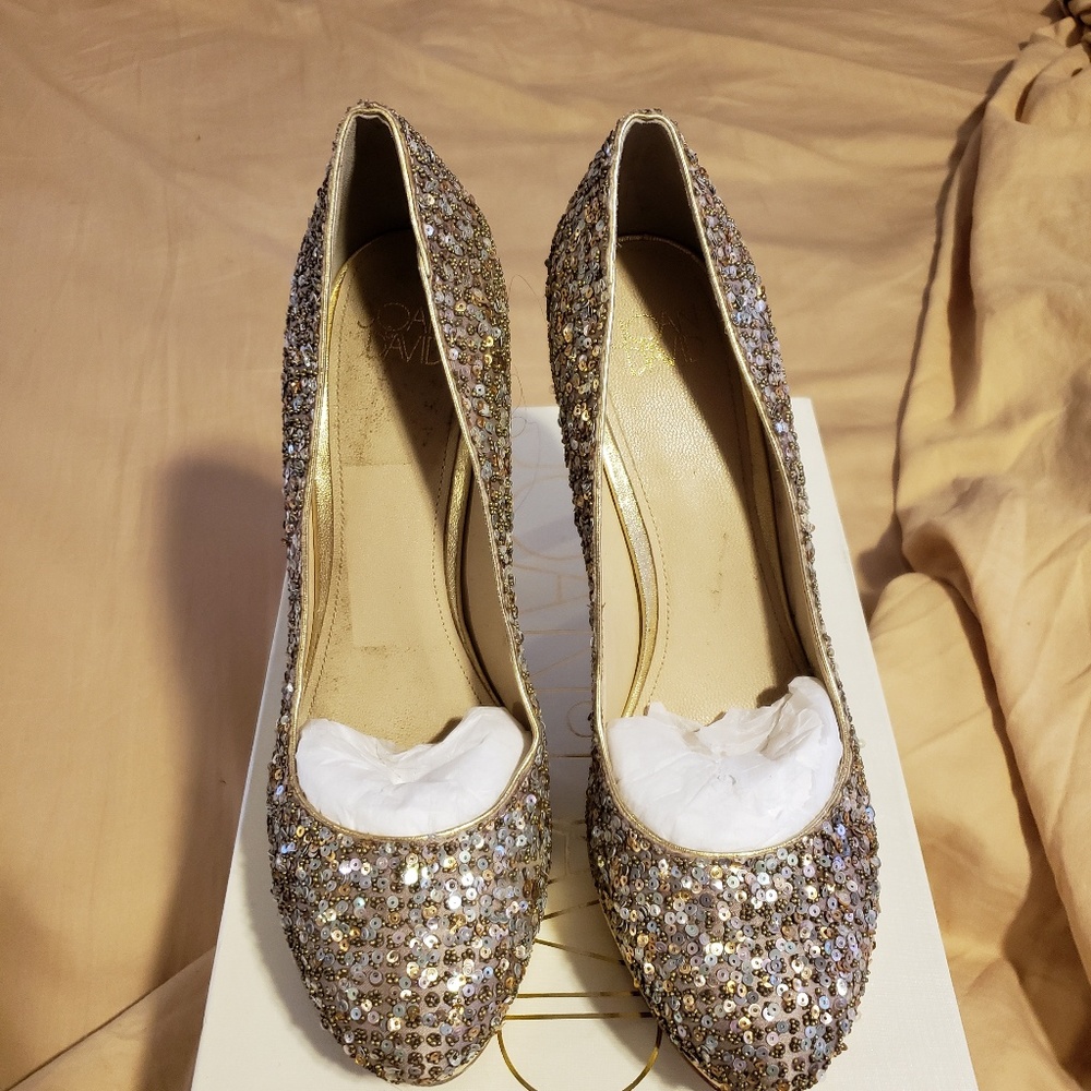Metallic Joan & David Heels